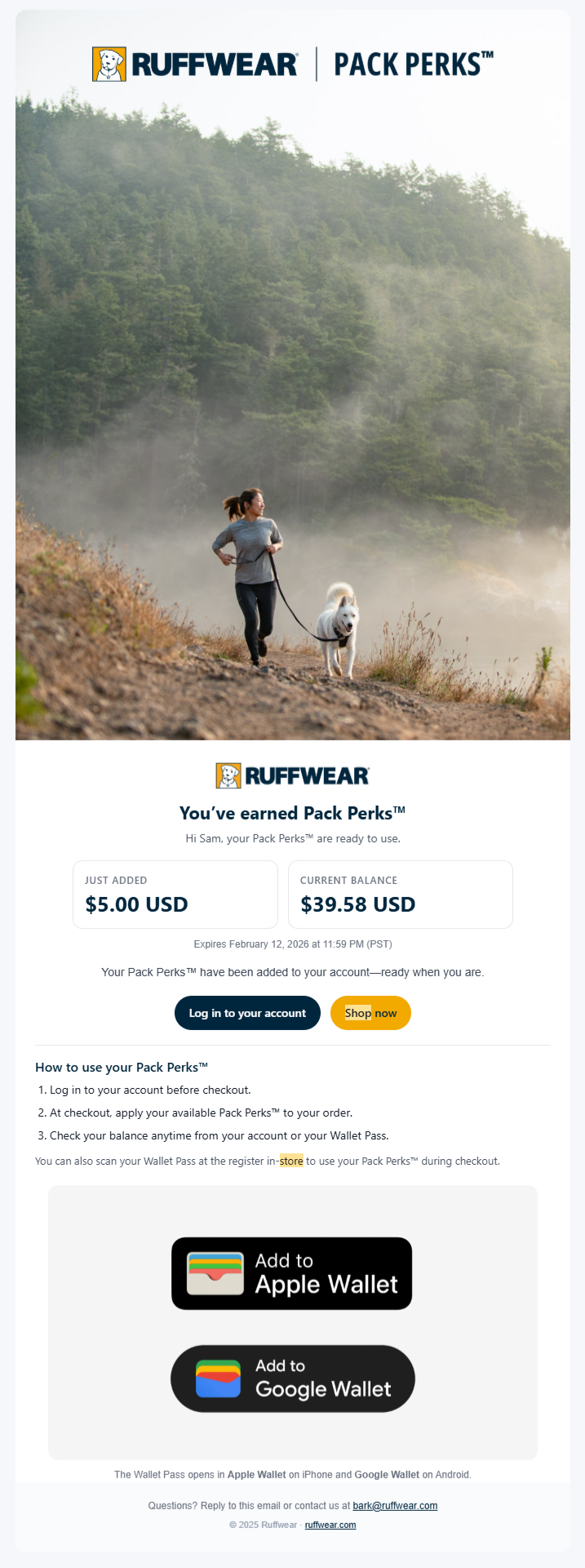 Your Pack Perks™ Are Ready To Use Ruffwear